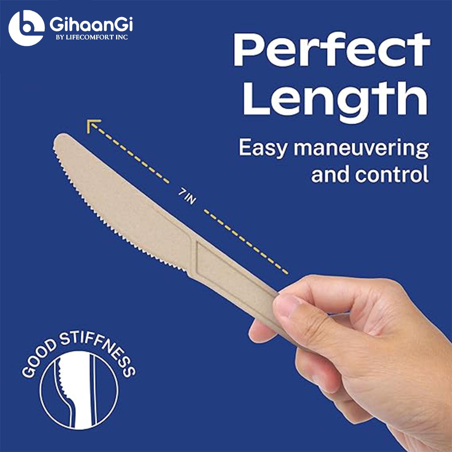 Disposable Cornstarch Knife (Brown)