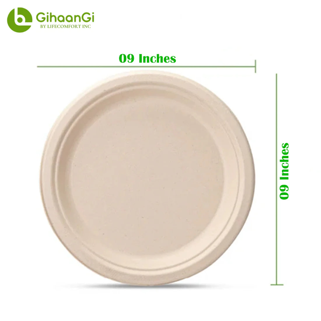 9" Bagasse Plates (White)