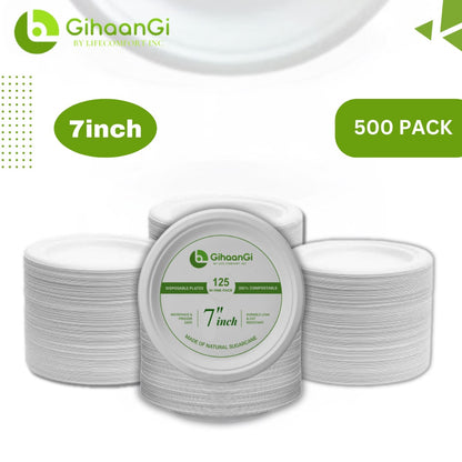 White Disposable Plates | 7 inch | High-quality Product | Pack of 500