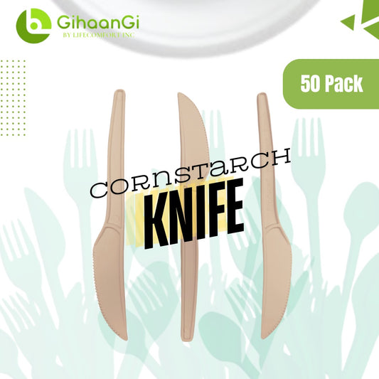 Brown Disposable Knives | Made of Cornstarch | Heat Proof | 100% Natural