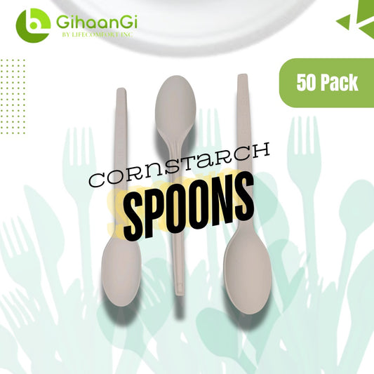 White Disposable Spoons | Made of Cornstarch | High-Quality | 100% Natural