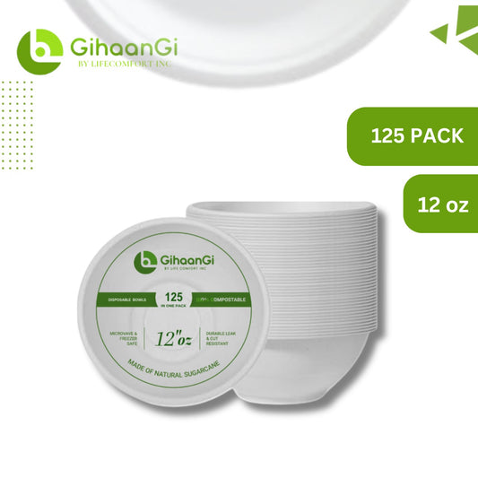 White Disposable Bowls | 12oz | Pack of 125 | High-Quality Material Used | 10 Packs per carton | MOQ: 1 Carton