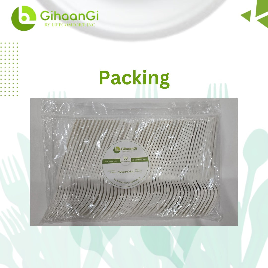 White Disposable Forks | Heat Proof | 100% Natural | Made of Cornstarch